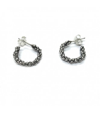 E000881 Genuine Sterling Silver Stylish Earrings Hoops Solid Hallmarked 925 Handmade